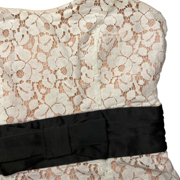 forever 21 women's white and pink lace strapless dress size S body con dress - Picture 4 of 8